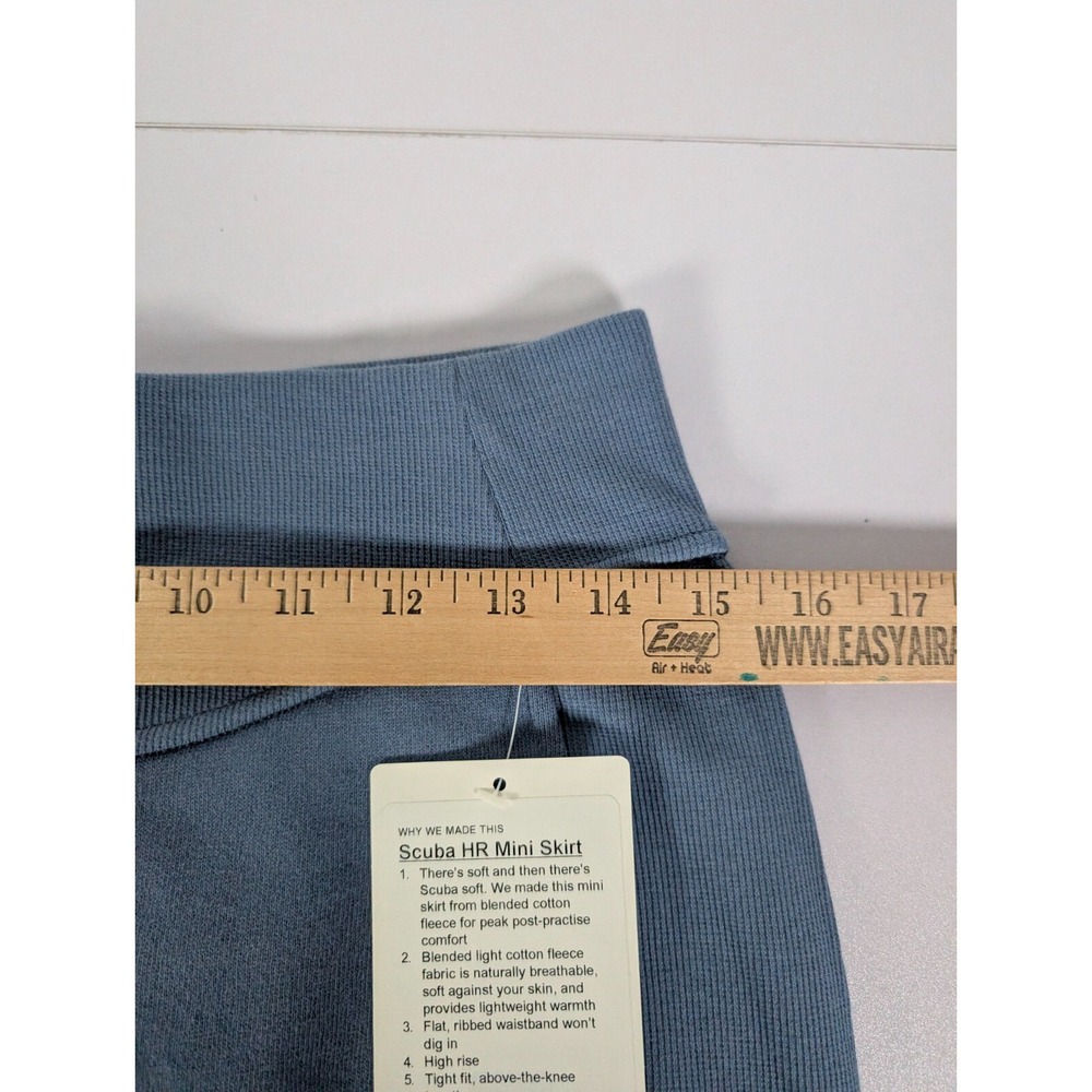 Lululemon Skirt Women Medium Blue Scuba High Rise Mini Stretch Above Knee Skirt - Picture 7 of 9